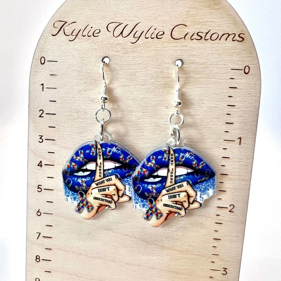 Autism Awareness Earrings - Puzzle Earrings - Dont Judge Me Earrings - Spectrum - Picture 9 of 9